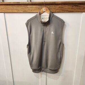 Donald Ross Mens 1/4 Zip Pullover Sweater Vest Jacket Large L Poly Spand…